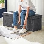 SONGMICS 43.3 Inches Storage Ottoman, Foldable Bench - Image 6
