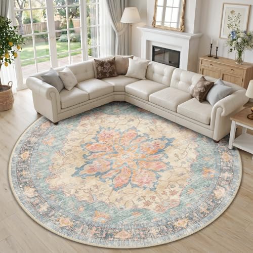 RELEANY Washable Area Rug, Round 10ft by RELEANY