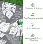 Waterproof 10x14 Outdoor Rug for Patio Reversible Plastic Straw Rug Floral - Image 5