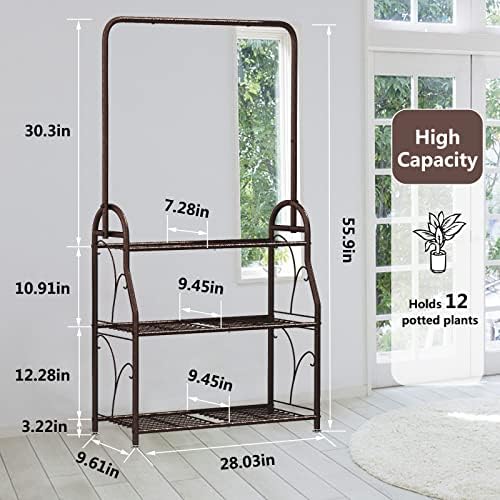 SORCEDAS Plant Stand Outdoor Indoor 3 Tier Metal - Image 4