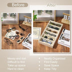 Juexica 2 Pcs Velvet Sunglass Trays 6 Grids Sunglasses Organizer - Image 4