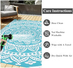 Bsmathom Waterproof Outdoor Rug 5'x8' Reversible Boho Plastic Straw Patio Deck - Image 6
