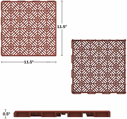 Pure Garden 12-Pack Polypropylene Interlocking Patio Deck Tiles - Image 6