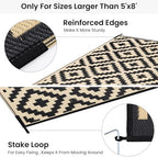 Smiry Outdoor Rug 9x18 ft Waterproof Reversible Boho Mat - Image 4