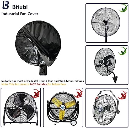 Bitubi Wall Mount Fan Cover, Waterproof Outdoor Fan Covers, Compatible - Image 3