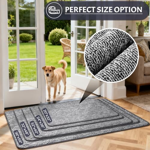 REFETONE Indoor Doormat 20"x32", Low-Profile Entrance Mat, Dark Grey - Image 6