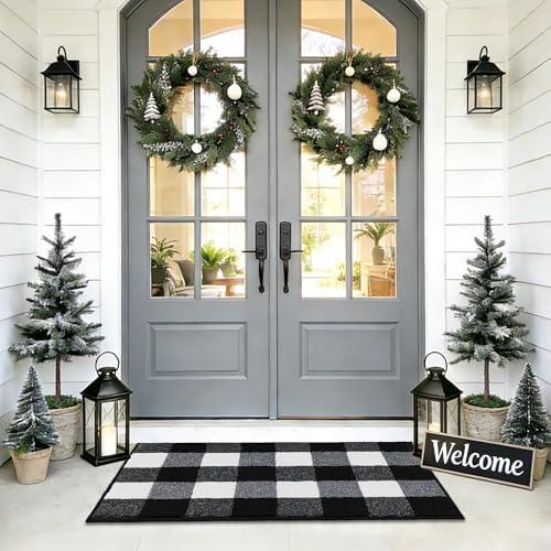 REFETONE Buffalo Plaid Outdoor Rug 20" x 32" by Refetone
