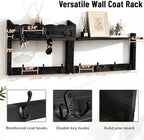 28-Inch Wood Wall Mounted Coat Rack - Image 2