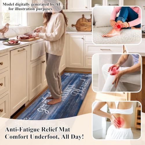 HEBE Anti Fatigue Kitchen Mat Set of 2, Cushioned Kitchen Mats - Image 5