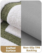 Color&Geometry White Bathroom Rugs 43x24, Extra Soft Absorbent Microfiber Bath - Image 5