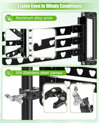 3-Arm Aluminum RV Ladder Clothes Drying Rack w/304 Stainless Steel Clamps - Image 3