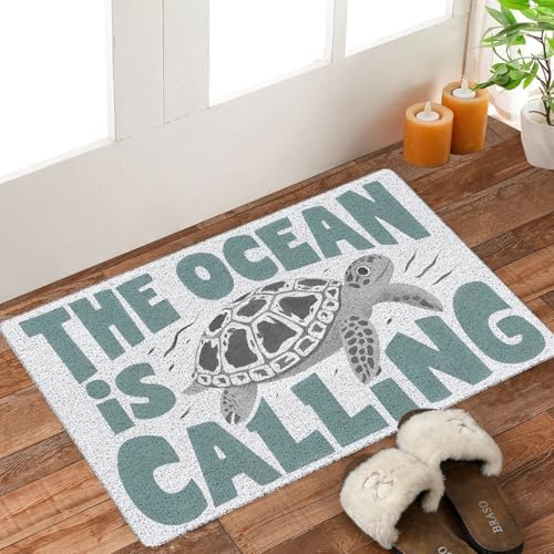 Sea Turtle Beach Door Mat, Coastal Beach Welcome Mats - Image 2