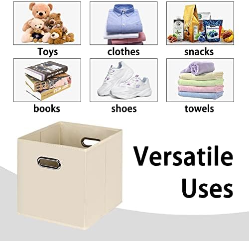 Black Foldable Storage Cubes Bins, Fabric Storage Box Cubes Organizer Baskets - Image 3
