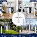 Foldable Clothes Drying Rack, Rotating Aluminum Laundry Rack, Portable Stand - Image 6
