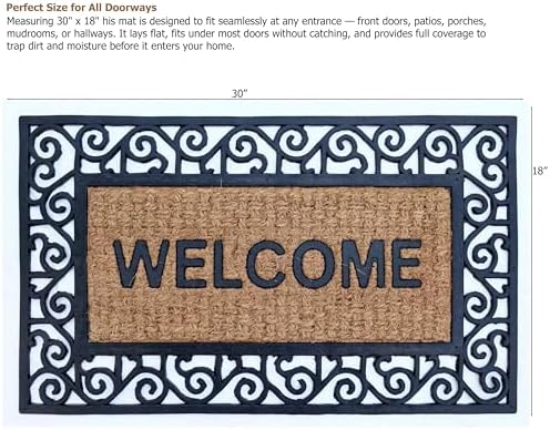 Gardenised Natural Coir and Non-Slip Rubber Doormat - Image 3
