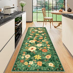 DUKINO 2x10 Runner Rug, Washable Kitchen Runner Rug Non Slip, Dark Green by DUKINO