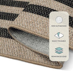 Lahome Modern Geometric Easy Jute Entryway Rug, 4x6 Black Washable Rug - Image 5