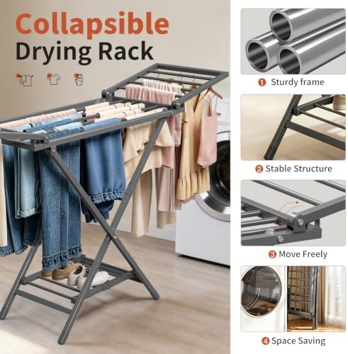 Clothes Drying Rack Heavy Duty, Foldable Laundry Dryer Stand - Image 4