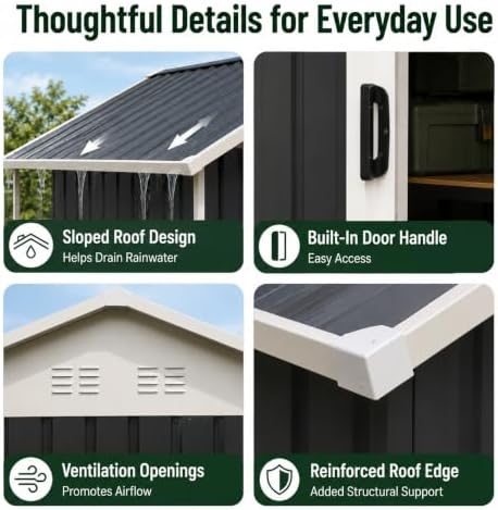 6x4 FT Outdoor Storage Shed - Image 5