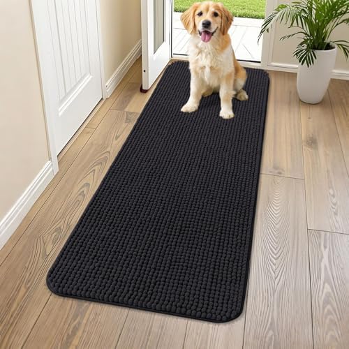 Smiry Dog Door Mat for Muddy Paws 59x24, Absorbent Low-Profile Doormats by Smiry