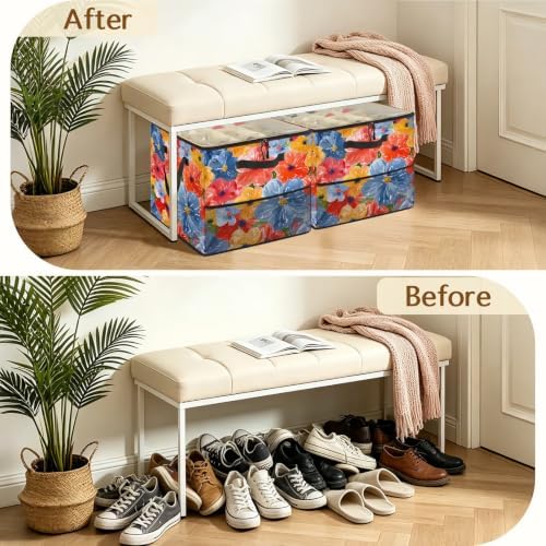 Colorful Watercolor Floral Shoe Organizer - Image 5