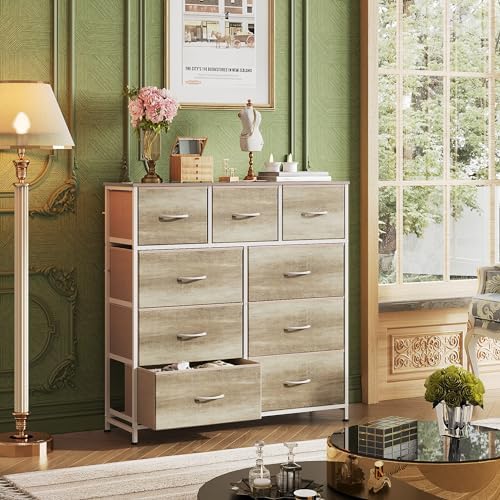 WLIVE Tall Dresser for Bedroom, 9 Drawer Chest of Drawers - Image 2