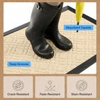 GORILLA GRIP WeatherMAX Door Mat, Indoor Outdoor Use, Latte Modern - Image 5