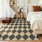 Lessymo Checkered Easy Jute 5x7 Rugs, Washable Patio Rug - Image 4