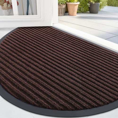 OLANLY Half Circle Front Door Mat 47x34, Waterproof Heavy-Duty Doormat by OLANLY