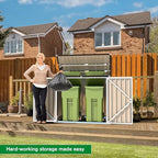 AECOJOY Outdoor Trash Can Storage Shed, 46 Cu.Ft Metal Garbage Bin Enclosure - Image 3