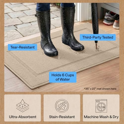 GORILLA GRIP Indoor Door Mat, Rubber Backing Entry Rug 29x17 - Image 5