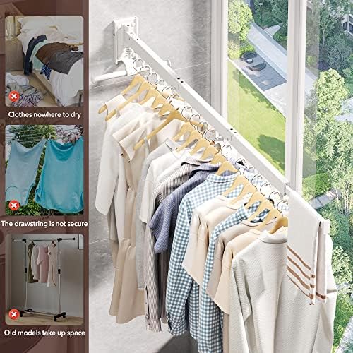 ZdwCyl Clothes Drying Rack, Laundry Drying Rack Wall Mount, Wall Mounted - Image 5