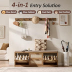Rattan Narrow Entryway Bench - Image 5