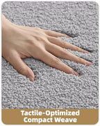Color&Geometry Oval Grey Bathroom Rugs 36x24, Extra Soft Absorbent Microfiber - Image 5