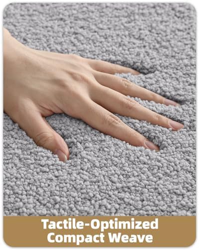 Color&Geometry Oval Grey Bathroom Rugs 36x24, Extra Soft Absorbent Microfiber - Image 5