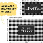 KILOCOCO Buffalo Plaid Checkered Rug 4x6 ft Black White Front Door Rug - Image 2