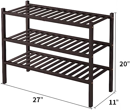 ROMGUAR CRAFT 3 Tier Bamboo Shoe Rack - Image 3