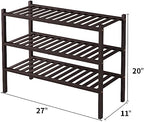 ROMGUAR CRAFT 3 Tier Bamboo Shoe Rack - Image 3