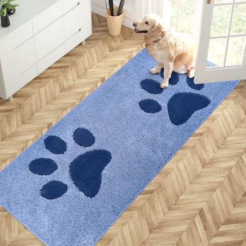 PURRUGS Hallway Runner Rug, Light Blue by PURRUGS