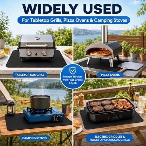 Heat Resistant Grill Mat for Countertop, 2 Pack Waterproof BBQ Mat for Table - Image 6