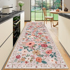 DUKINO 3x10 Runner Rug, Floral Washable Kitchen Runner Rug Non Slip - Image 6