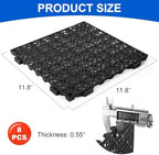 MYFAMIREA Modular Interlocking Cushion 8 Pack 11.8" x 11.8" Rubber Floor Tiles - Image 2