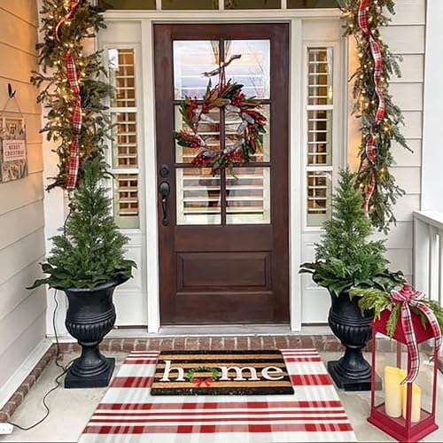 Christmas Plaid Outdoor Rug, Layering Rug - Image 3