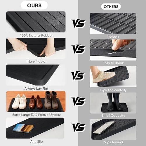 HIYARD Rubber Boot Tray for Entryway, Shoe Tray, Shoe Mat for Indoor and Outdoor - Image 5