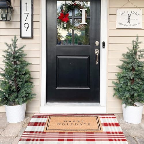 Christmas Plaid Outdoor Rug, Layering Rug - Image 4