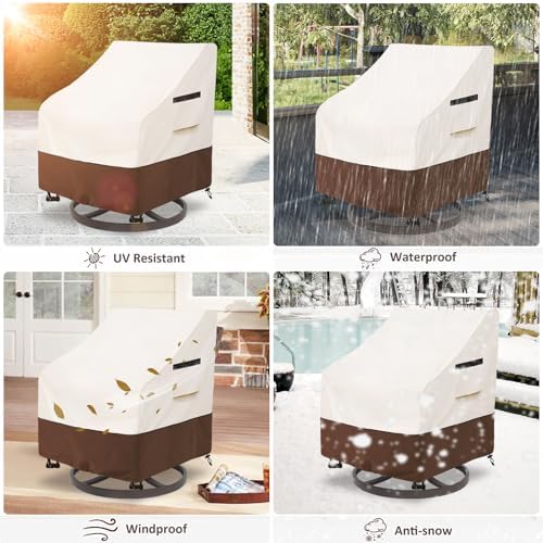 Outdoor Swivel Lounge Chair Cover 2 Pack, Waterproof Patio Chair Covers - Image 6
