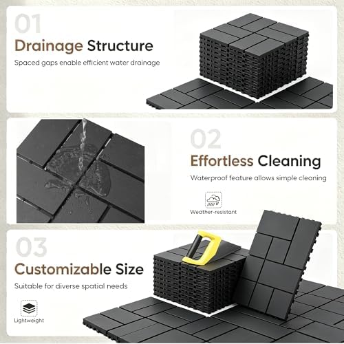 Interlocking Deck Tiles 44 Pack, All Weather Use - Image 5