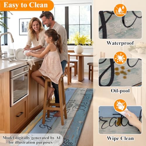 HEBE Anti Fatigue Kitchen Mat Set of 2, Cushioned Kitchen Mats - Image 6