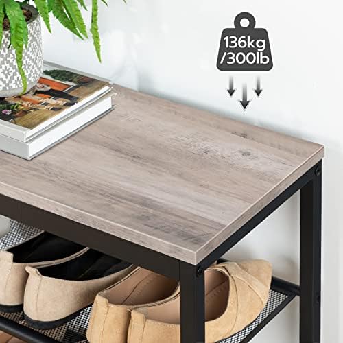 HOOBRO Shoe Bench, 3-Tier Shoe Rack, Industrial Shoe Organizer Storage Bench - Image 6