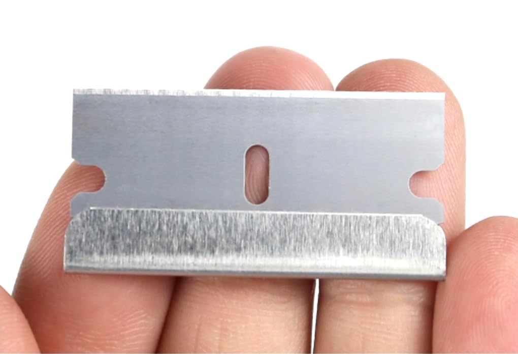Single Edge Razor Blade 10 Pack - Straight Edge Razor - Ten Sharp Flat Blades in Convenient Storage Box - Oven Scraper Razors Refills - Heavy Duty Single Sided